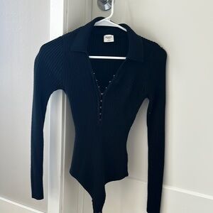 Abercrombie & Fitch Black Bodysuit Top with Sleek Design